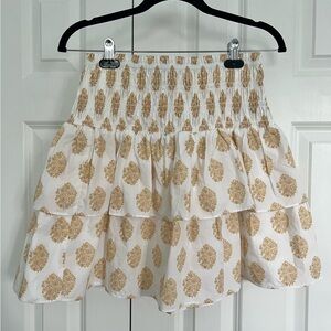 J.Crew Smocked Mini Skirt in gathered floral block print